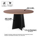 Ver imagem 2 de Mesa de Jantar Redonda 6 Lugares 120cm Isabela Noronha/preto