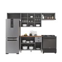 Ver imagem 3 de Armário de Cozinha Modulada Compacta Fidelitá Nara 100% MDF 4 Peças 280cm 10 Portas 2 Gavetas com