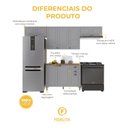 Ver imagem 5 de Armário de Cozinha Modulada Compacta Fidelitá Nara 100% MDF 4 Peças 280cm 10 Portas 2 Gavetas com