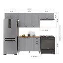 Ver imagem 4 de Armário de Cozinha Modulada Compacta Fidelitá Nara 100% MDF 4 Peças 280cm 10 Portas 2 Gavetas com