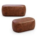 Ver imagem 1 de Kit 02 Puffs Decorativos Orgânicos Molly 02 Lugares Couríssimo Whisky - Desk Design Cor Whisky