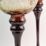 Castiçal Marrom Craquelê 30/35/4cm Candelabro Kit 3pc - 3