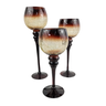 Castiçal Marrom Craquelê 30/35/4cm Candelabro Kit 3pc - 1