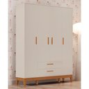 Ver imagem 2 de Guarda Roupa Infantil Flip 4 Portas e 2 Gavetas Areia Fosco - Reller Móveis