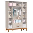 Ver imagem 3 de Guarda Roupa Infantil Flip 4 Portas e 2 Gavetas Areia Fosco - Reller Móveis
