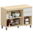 Ver imagem 3 de Balcão para Cozinha 120 Cm 3 Portas 2 Gavetas Aurora Cinza Cristal