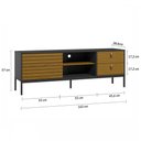 Ver imagem 4 de Rack para Tv até 60 Polegadas Industrial Dior Preto/cedro - Olivar Móveis