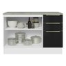 Balcão de Pia 120 cm 2 Portas 3 Gavetas Branco/Preto Lux Madesa - 6