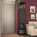 Ver imagem 2 de Closet com 1 Porta Contendo 2 Prateleias e 3 Nichos Externos Yes Nova Mobile Grafite Intenso