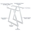 Ver imagem 6 de Base Pé de Mesa de Jantar Cozinha Sala Escritório Mirage para Tampos até 180cm x 90cm - Branca