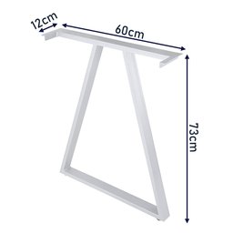 Base Pé de Mesa de Jantar Cozinha Sala Escritório Mirage para Tampos até 180cm x 90cm - Branca - 5