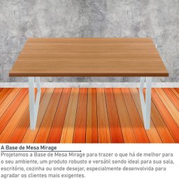 Base Pé de Mesa de Jantar Cozinha Sala Escritório Mirage para Tampos até 180cm x 90cm - Branca - 2