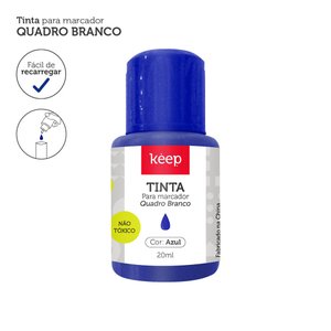 Tinta Refil para Marcador de Quadro Branco 18ml Azul Caixa C/ 12 Unidades Keep - Mr039out [reembalad