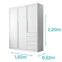 Ver imagem 3 de Guarda Roupa Infantil Perola 4 Portas Mdf Alto Brilho Branco Pheonix Baby