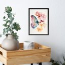 Ver imagem 1 de Quadro Decorativo Arte Borboleta Asa Flores 24x18cm:moldura Preta