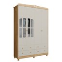 Ver imagem 3 de Guarda-Roupa de Bebê 4 Portas com Janela e 4 Gavetas 156cm 100% MDF Maya Clássico Espresso Móveis Bege/Off White/Amêndoa
