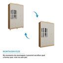 Ver imagem 6 de Guarda-Roupa de Bebê 4 Portas com Janela e 4 Gavetas 156cm 100% MDF Maya Clássico Espresso Móveis Bege/Off White/Amêndoa