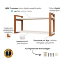 Ver imagem 2 de Prateleira Suspensa Parede Estilo Industrial Mdf Premium com Suportes em Aço Cobre Rose