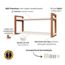 Prateleira Suspensa Parede Estilo Industrial Mdf Premium com Suportes em Aço Cobre Rose - 2