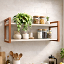 Ver imagem 1 de Prateleira Suspensa Parede Estilo Industrial Mdf Premium com Suportes em Aço Cobre Rose