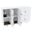 Ver imagem 1 de ESCANINHO GUARDA VOLUMES LOCKER 8 PORTAS COM RODÍZIO M520.B MUNDI MOVEIS