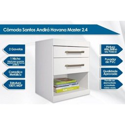Mesa Cabeceira Infantil Havana C- 2 Gavetas Atacama-jatobá - Santos Andirá - 2