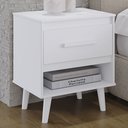 Ver imagem 5 de Mesa Cabeceira 1 Gaveta Moderna Compacta Quarto Pequeno 50cm:branco