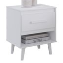 Ver imagem 1 de Mesa Cabeceira 1 Gaveta Moderna Compacta Quarto Pequeno 50cm:branco