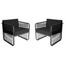 Ver imagem 1 de Conjunto 2 Poltronas Área Externa Corda Náutica Santiago Preto-preto