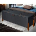 Ver imagem 2 de Recamier Baú Decorativo Roma 1,30m Premium Sofá para Cama Casal Estilo Estofado Cor Cinza