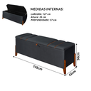Ver imagem 6 de Recamier Baú Decorativo Roma 1,30m Premium Sofá para Cama Casal Estilo Estofado Cor Cinza