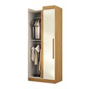 Ver imagem 3 de Guarda-roupa Solteiro Modulado Cecília 1 Porta Cinamomo/off White - Pnr Móveis