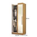 Ver imagem 4 de Guarda-roupa Solteiro Modulado Cecília 1 Porta Cinamomo/off White - Pnr Móveis