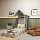Ver imagem 5 de Mini Cama Infantil 1 Prateleira Casinha Cinza/Cristal