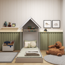 Ver imagem 7 de Mini Cama Infantil 1 Prateleira Casinha Cinza/Cristal