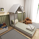 Ver imagem 6 de Mini Cama Infantil 1 Prateleira Casinha Cinza/Cristal