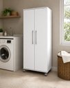 Ver imagem 1 de Armário Multiuso Branco 2 Portas Organizador para Lavanderia Cozinha Escritório e Sapateira
