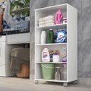 Ver imagem 3 de Armário Multiuso Branco 2 Portas Organizador para Lavanderia Cozinha Escritório e Sapateira