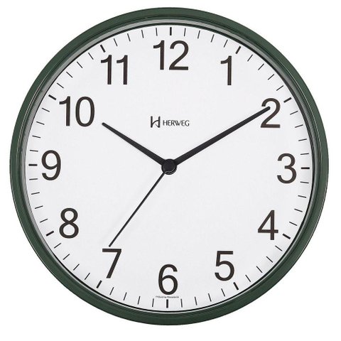 Relógio de Parede Preto 22 Cm Herweg Tictac 6101 Verde - Verde