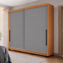 Ver imagem 1 de Roupeiro Solteiro Lisboa 2 Portas de Correr 177x213cm Freijó/Cinza 240844