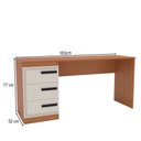 Ver imagem 4 de Mesa para Escritório Valência 3 Gavetas Creme/freijó - Politorno