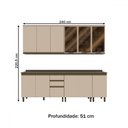 Ver imagem 4 de Cozinha Compacta Reflecta 12 Portas 2 Gavetas com Vidro 100% Mdf Duna/cristal - Henn