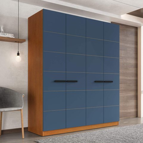 Guarda Roupa Casal 161,1cm com 4 Portas e 4 Gavetas 240842 Lisboa Politorno Móveis