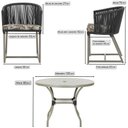 Ver imagem 2 de Mesa com 6 Cadeiras de Jantar Roma 120cm e Noronha em Alumínio Fendi Corda Náutica Estofado 6 Trama
