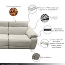 Ver imagem 2 de Sofá Elétrico Sala de Estar Reclinável Concepción U076 308cm Modulado Botão Elétrico Couro Bege Clar