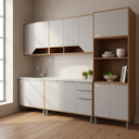 Ver imagem 1 de Cozinha Completa Celeste 5 Peças C/ Torre Forno e Micro 270cm 100% Mdf Cinamomo Platina
