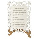 Ver imagem 1 de Quadro Decorativo MDF 20cm x 28cm para Sala de Estar 10 Mandamentos M01 Branco e Cru - Annie Decor