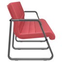 Ver imagem 2 de Cadeira Longarina 3 Lugares Recepção com Braço Pés Preto Lev P03 Vinil Vermelho - Lyam Decor