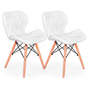 Ver imagem 1 de Par 2x Cadeira de Jantar Charles Eames Eiffel Slim Estofada Branco