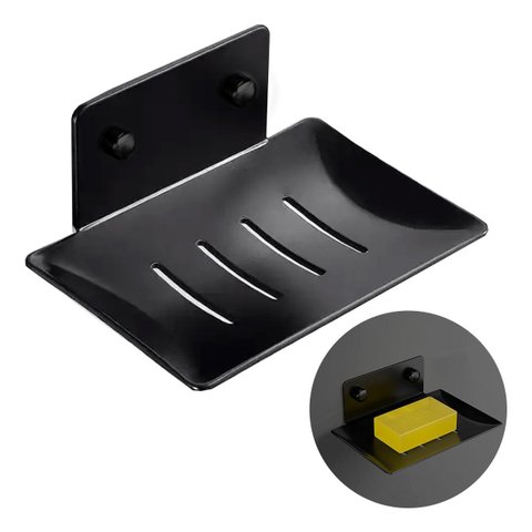 Saboneteira Luxo Banheiro Porta Sabonete Aço Inox 304 Cor Preto Brinovar